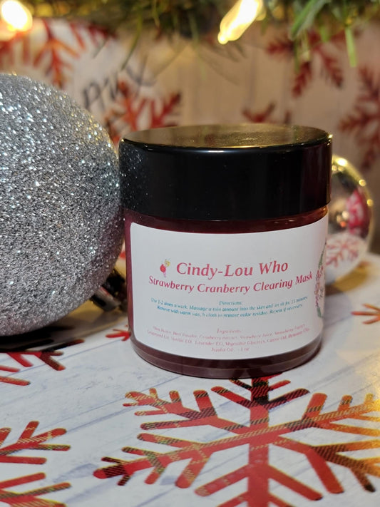 Cindy-Lou Who Strawberry Cranberry Clearing Mask